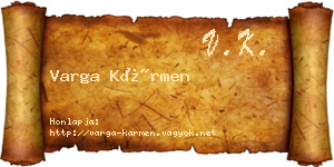Varga Kármen névjegykártya